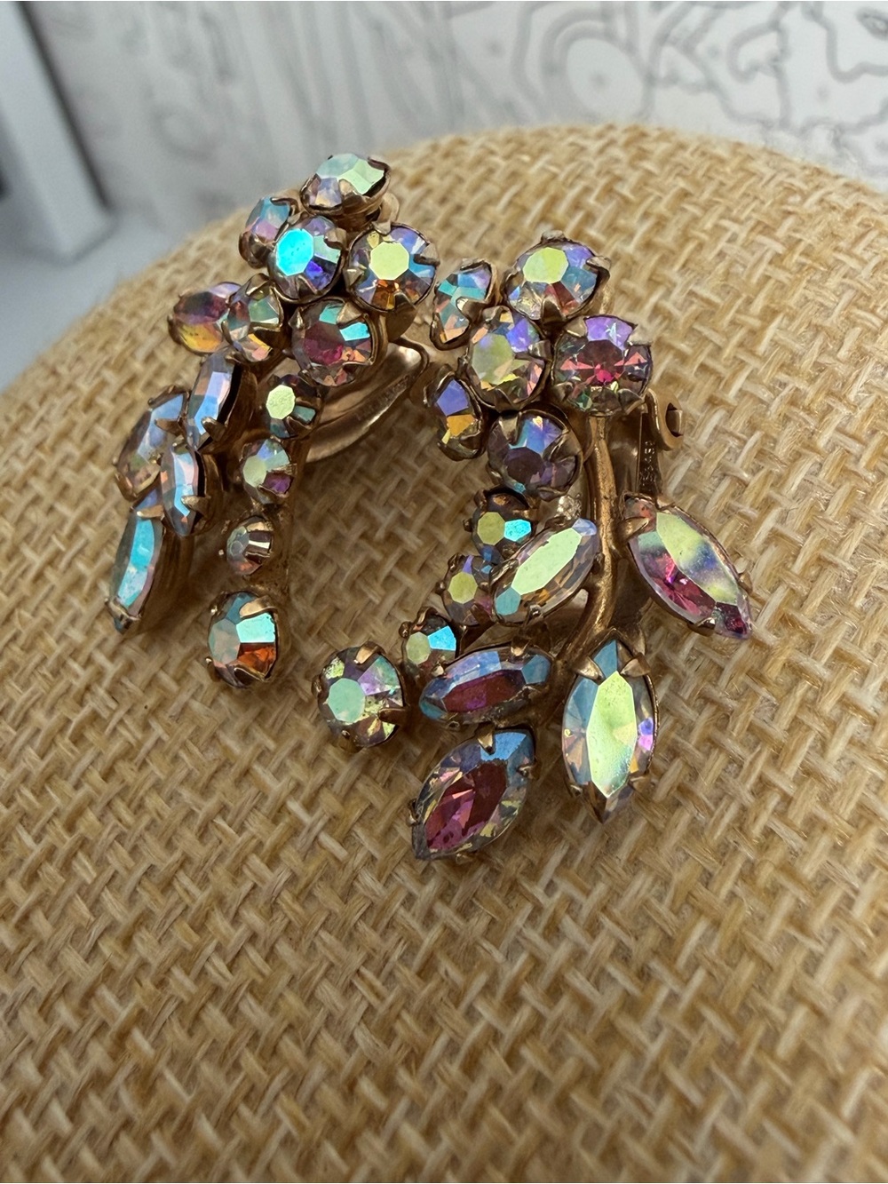 Sherman Gold-Tone Aurora Prism Clip-On Earrings